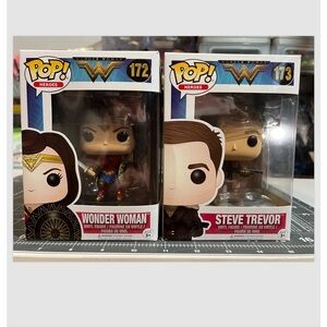 Wonder Woman and Steve Trevor Funko Pop Figures